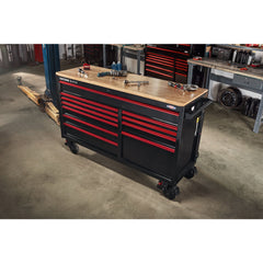 V-SERIES 63 Inch Wide 11-Drawer Mobile Workstation  - Black