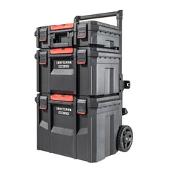 TRADESTACK™ Rolling Tool Storage Tower With Suitcase, Deep Toolbox & Rolling Unit