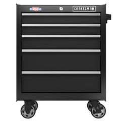 S2000 Series 26 Inch Wide 5-Drawer Rolling Tool Cabinet - Black