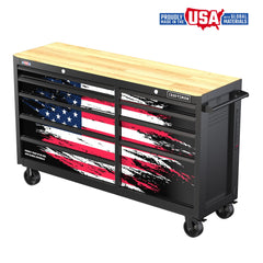 S2000 Series 63 Inch Wide 9-Drawer Patriotic Mobile Workstation