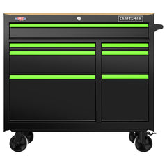 S2000 41 Inch Wide 7-Drawer Hi-Vis Mobile Workstation - Black
