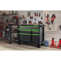 S2000 41 Inch Wide 7-Drawer Hi-Vis Mobile Workstation - Black